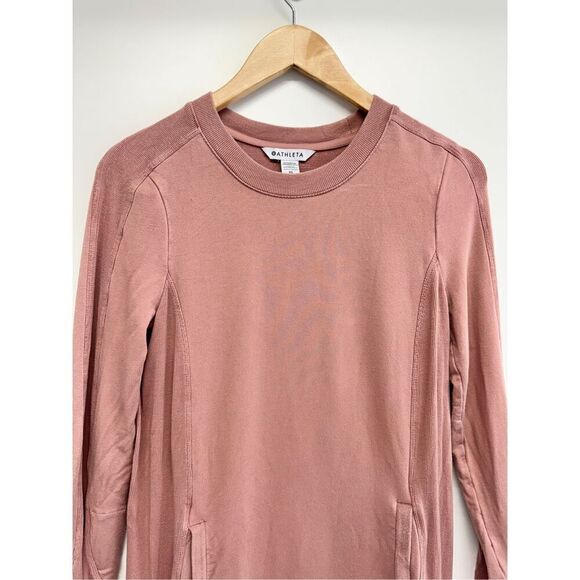 Athleta Balance Dress Long Sleeve Front Pockets Size Extra Small Crewneck - Picture 4 of 12